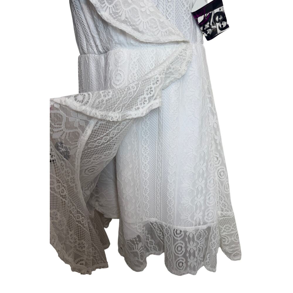 Trixx Women Dress Fit Flare Size Medium Faux Wrap Boho Festival Ruffle NWT New - Picture 5 of 11